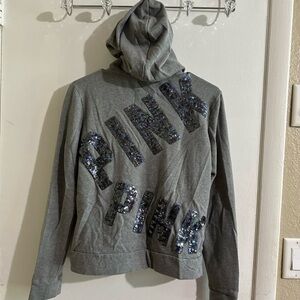 Victorias Secret PINK grey sequin sweatshirt